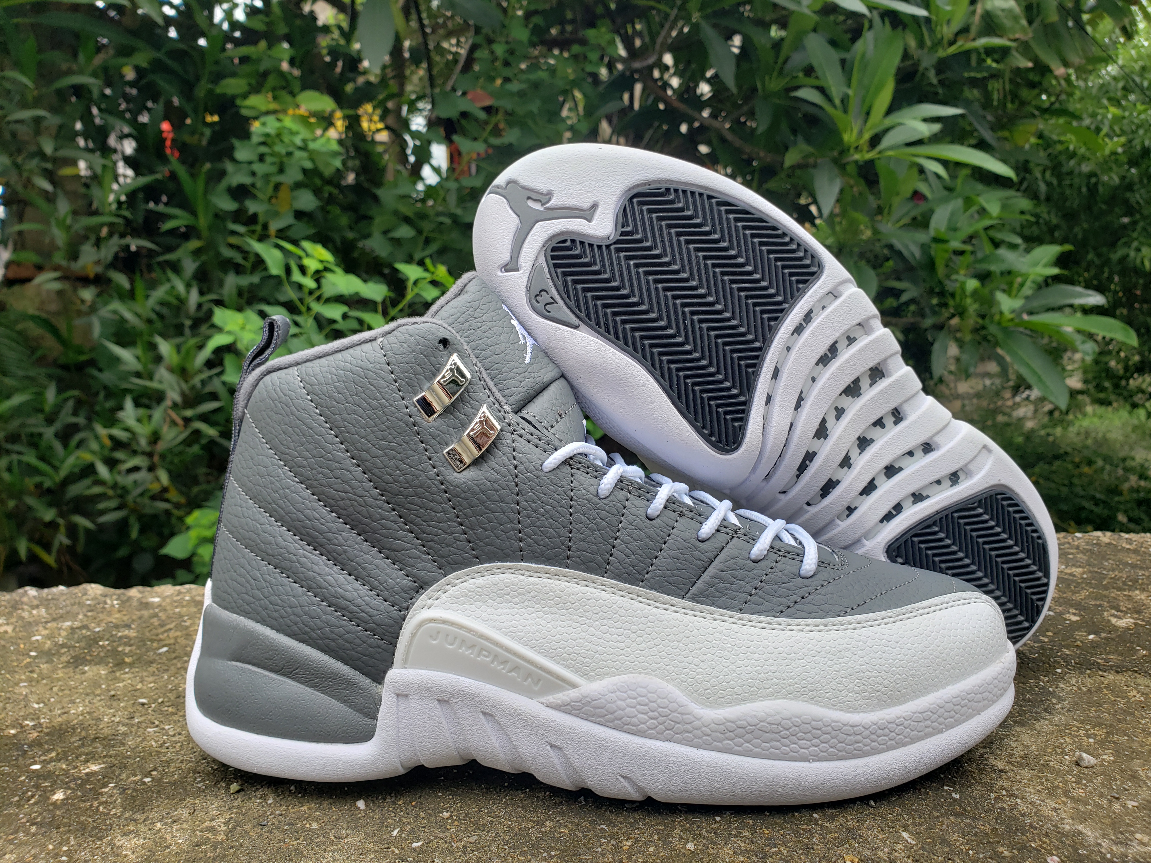 2022 Air Jordan 12 Grey White Shoes
